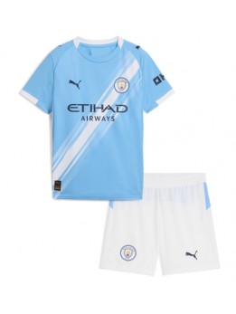 Manchester City Replika Hemmakläder Barn 2025-26 Kortärmad (+ byxor)